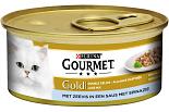 Gourmet kattenvoer Gold Luxe Mix zeevis/spinazie 85 gr