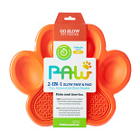 PetDreamhouse 2-in-1 Paw Slow Feeder & Lick Pad Oranje