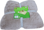 Plaid supersoft 2-zijdig taupe/beige