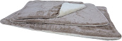 Plaid supersoft 2-zijdig taupe/beige