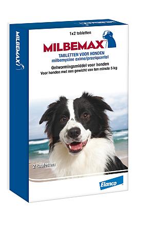 Milbemax tabletten hond 10 - 50 kg 2 st