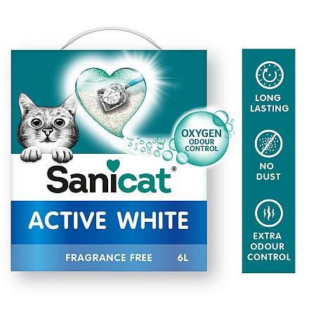 Sanicat kattenbakvulling Active White 6 ltr