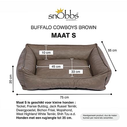 snObbs Orthopedische Hondenmand Buffalo Cowboys Brown