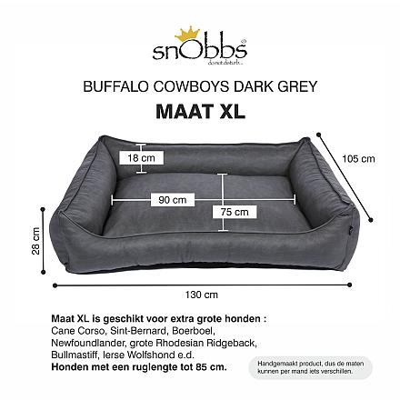 snObbs Orthopedische Hondenmand Buffalo Cowboys Dark Grey