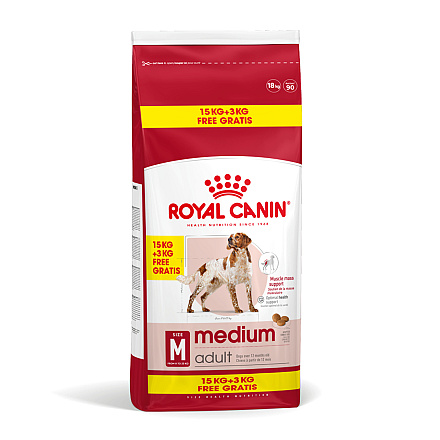 Royal Canin Hondenvoer Medium Adult 15 + 3 kg