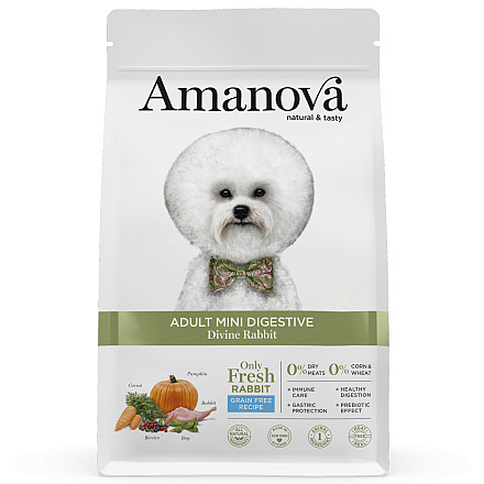 Amanova Hondenvoer Adult Mini Digestive Divine Rabbit 7 kg