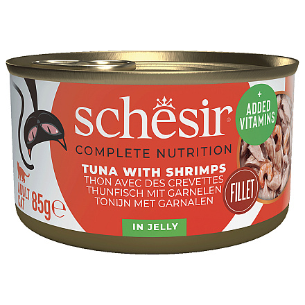 Schesir Kattenvoer Complete Tonijn & Garnalen Gelei 85 gr