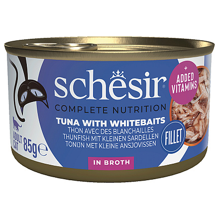 Schesir Kattenvoer Complete Tonijn & Witvis Bouillon 85 gr